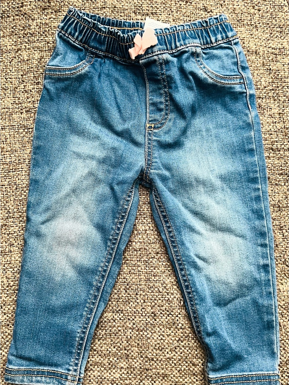 First Impressions Blue Denim Jeans with Pink Tie